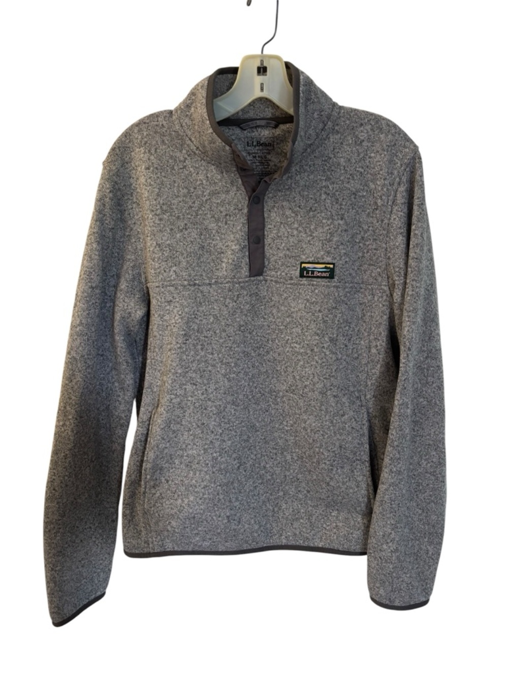 L.L. Bean Heather Gray Quarter-Snap Fleece Pullover